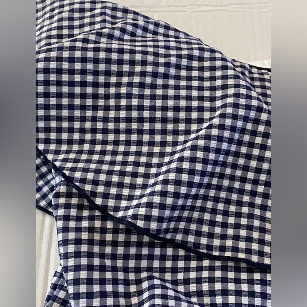 Kona Sol Blue Bandeau Flounce Front Ruched High Coverage 1-Piece Swimsuit Size L - Picture 9 of 11